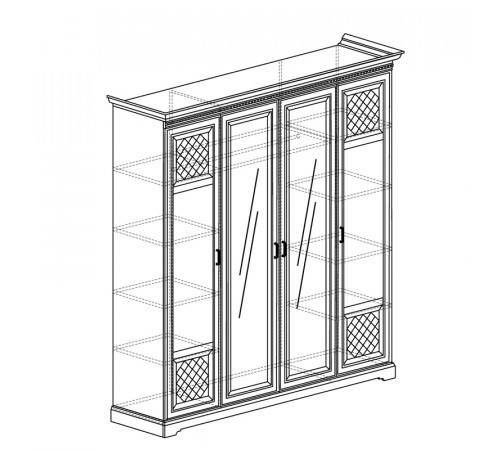 Четырехдверный шкаф Парма 814 кремовый белый