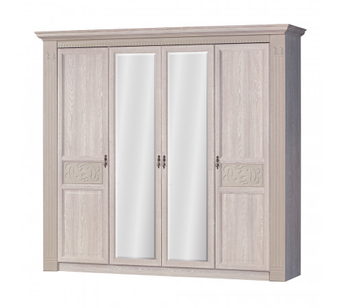 Шкаф четырехдверный с зеркалами Лючия 203 светлый